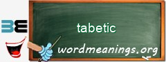 WordMeaning blackboard for tabetic